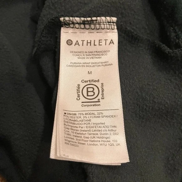 Athleta Purana Wrap Sweatshirt Hooded Pockets Long Sleeve Thumbholes Green Med - Picture 4 of 6
